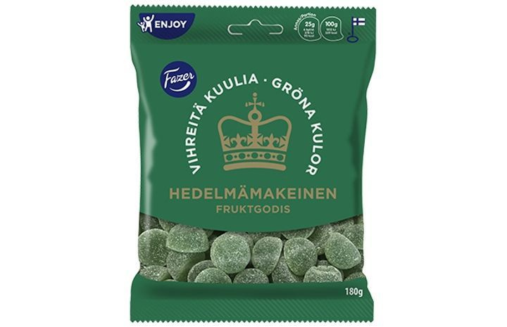 Конфеты мармелад с грушевым вкусом Fazer Green Jellies 180 гр #1