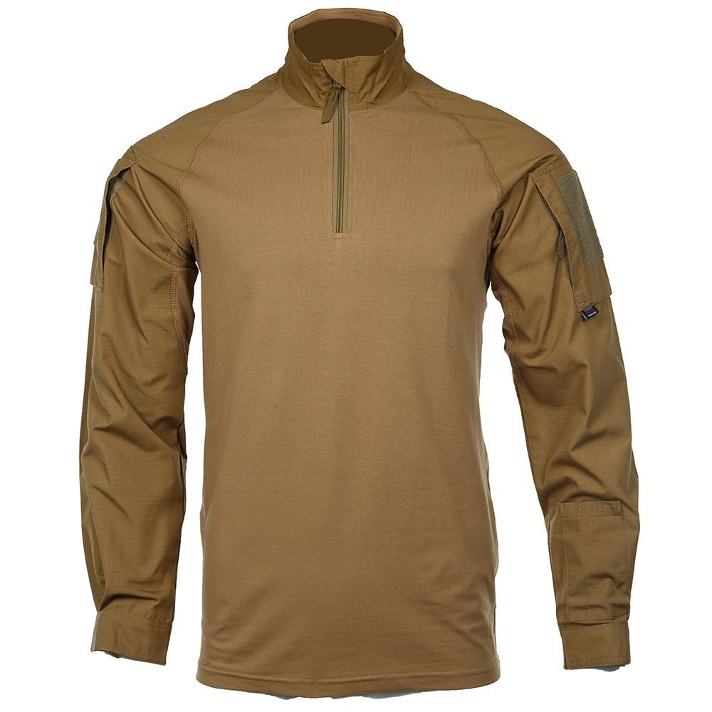 Тактическая рубашка (боевая рубаха) в цвете песочный койот (coyote brown). Ткань хлопок (хб), рукава #1
