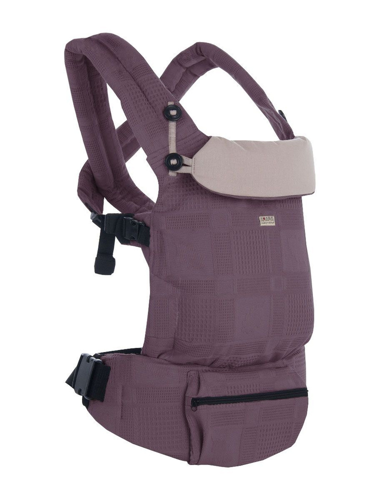 Амама Эрго-рюкзак с первых месяцев М-ДВИЖНЕР V4, хлопок, цвет: рельефный сливовый, эргорюкзак  #1