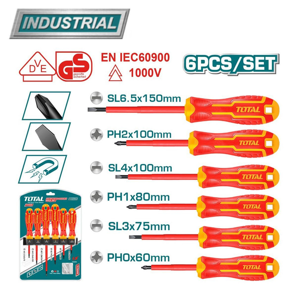 Набор отверток диэлектрических TOTAL THTIS566 (6 шт) #1