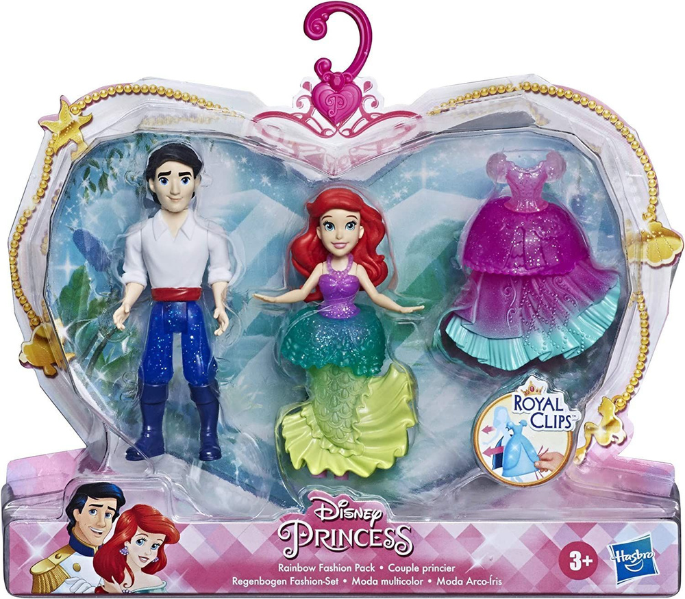 Кукла Дисней Принцесса Русалочка Ариэль и принц Эрик / Princess Ariel & Prince Eric набор 3шт (9см)  #1