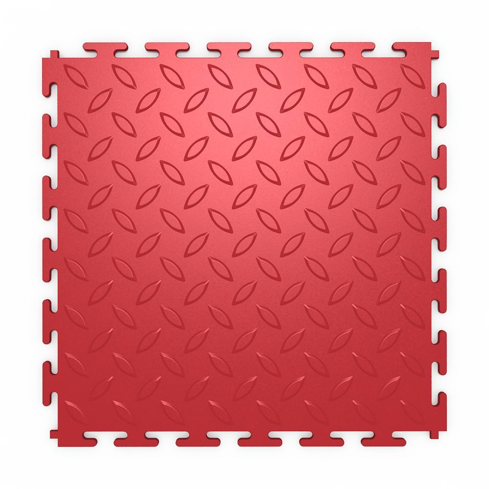 Плитка ПВХ модульная на пол 25х25 см LT mini red Diamond PVC #1