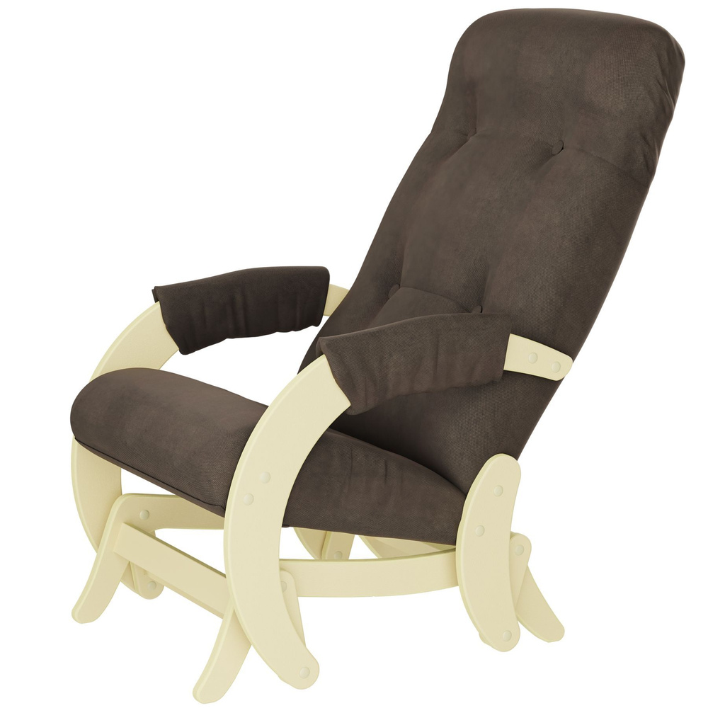 Кресло-маятник Мебелик Модель 68 Ткань верона браун, каркас дуб шампань  #1