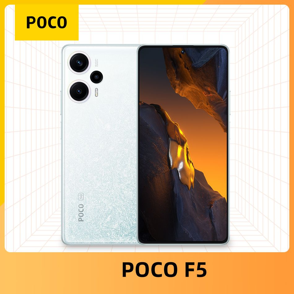 Poco Смартфон Глобальная версия POCO F5 5G NFC поддерживает русский язык  8/256 ГБ, белый