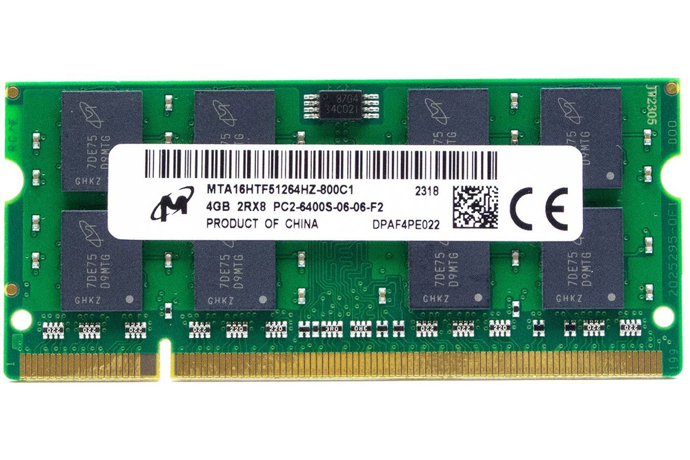 Micron Оперативная память SODIMM DDR2 4GB PC6400 800МГц MTA16HTF51264HZ-800C1 1x4 ГБ (MTA16HTF51264HZ-800C1) #1