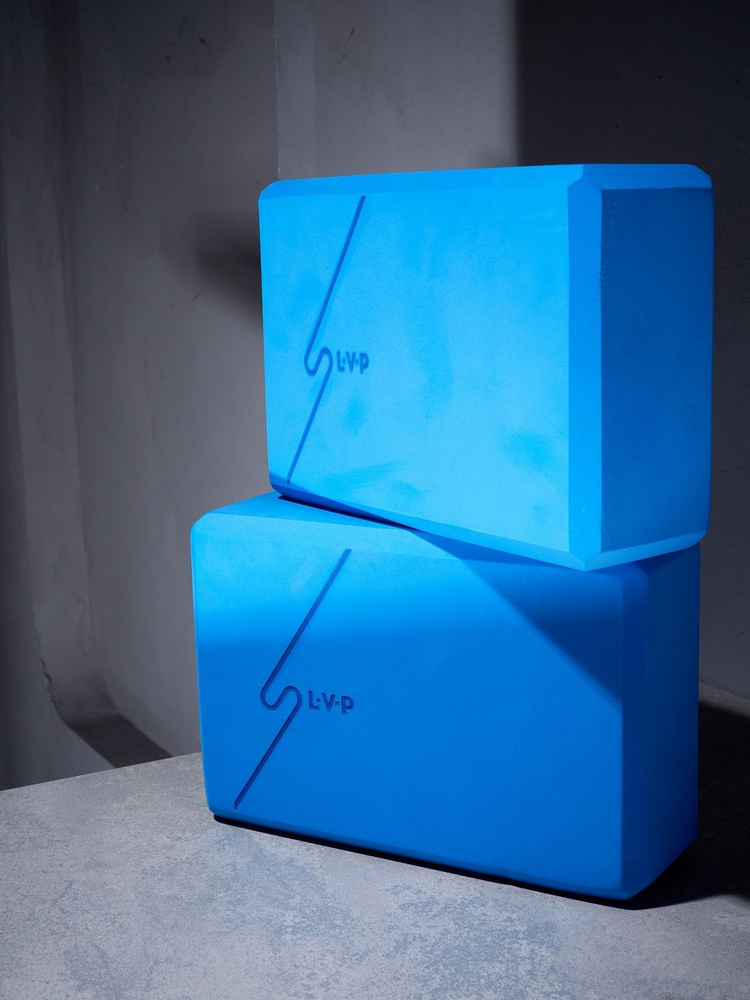 Блок для йоги LVP, размер 23х15х7.5 см, цвет синий, 2 шт. #1