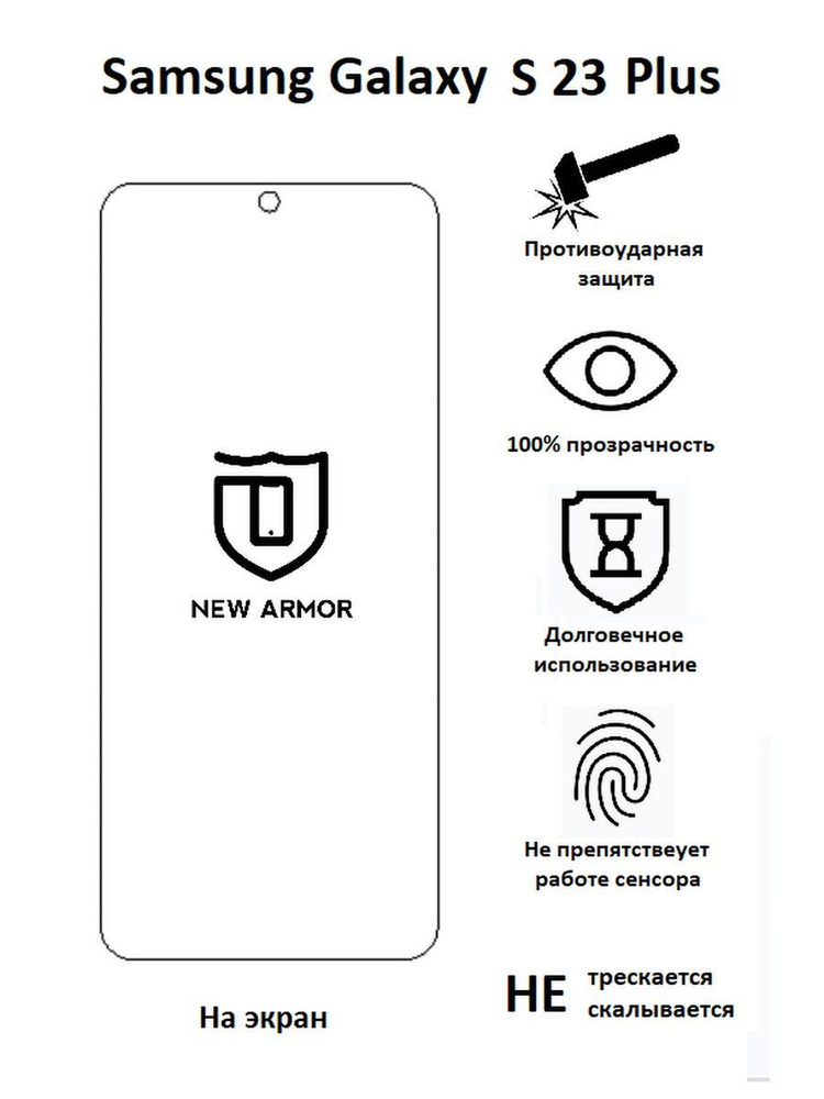 Гидрогелевая пленка на Samsung Galaxy S 23 Plus / Самсунг Галакси S 23 Плюс / S 23 +  #1