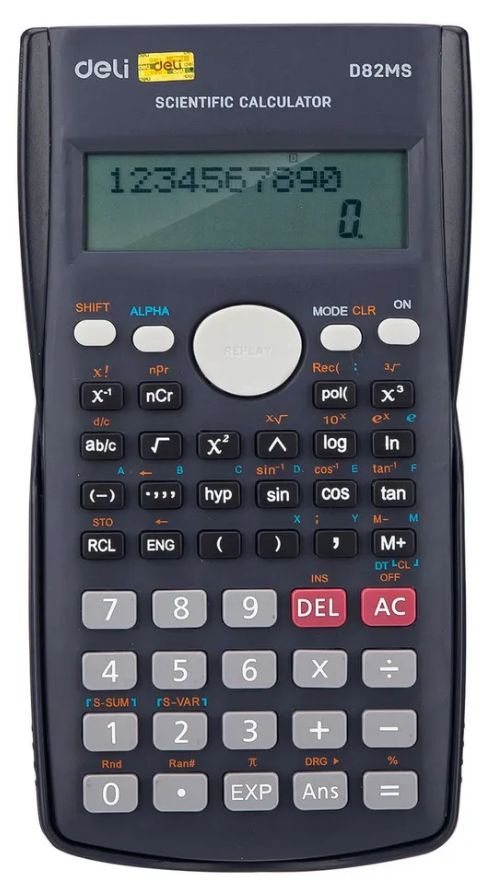 Калькулятор инженерный ДЕЛИ 12 разрядов 240 функ.158*85*22 темно-синий (ED82MS)  #1