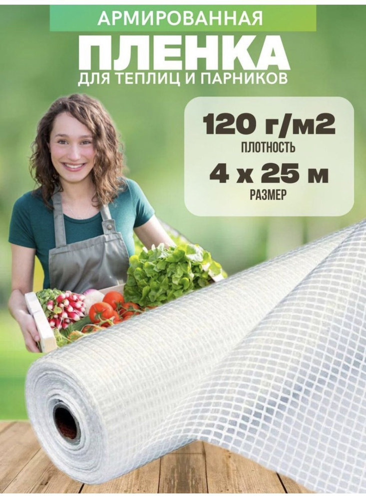 Vesta-shop Агроткань от сорняков Полиэтилен, 4x25 м, 120 г-кв.м, 120 мкм, 1 шт  #1