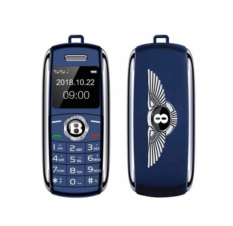 Кнопочный мини телефон с двумя SIM-картами Bx8 ,сотовый ,маленький , мобильный телефон Темно-Синий  #1