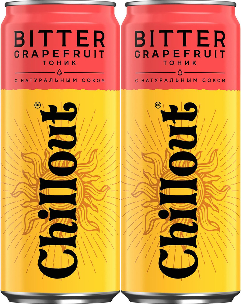Газированный напиток Chillout Bitter Grapefruit 0,33 л, комплект: 2 упаковки по 330 мл  #1
