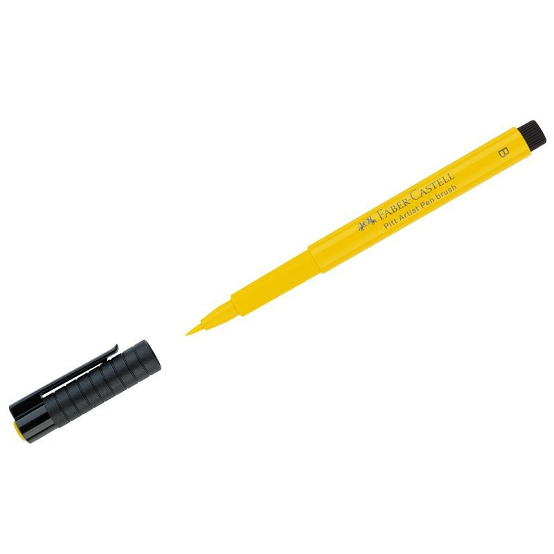 Ручка капиллярная Faber-Castell "Pitt Artist Pen Brush" , цвет 107 кадмиевая желтая, пишущий узел "кисть" #1