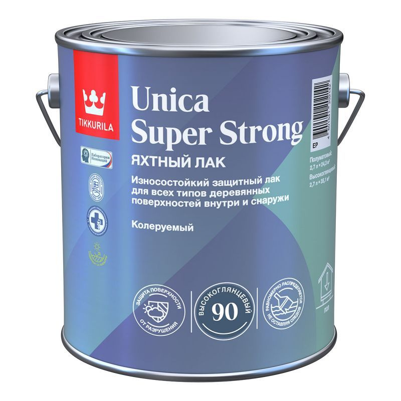 Tikkurila Unica Super Strong EP / Тиккурила Уника супер лак яхтный,универсальный износостойкий высокоглянцевый #1