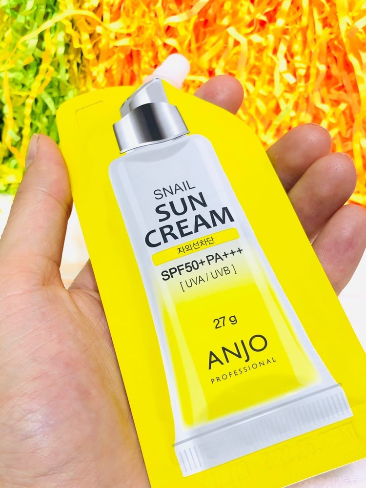 ANJO Professional Snail Sun Cream,SPF 50+, PA+++, 27g, Крем солнцезащитный с экстрактом муцина улитки #1