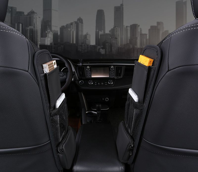 Автомобильный органайзер MyPads на спинку сиденья с карманами, подвесная сумка для хранения черный  #1