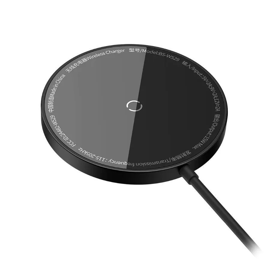 Магнитное беспроводное зарядное устройство Baseus Simple Mini3 Magnetic Wireless Charger 15W Черное (CCJJ040001) #1