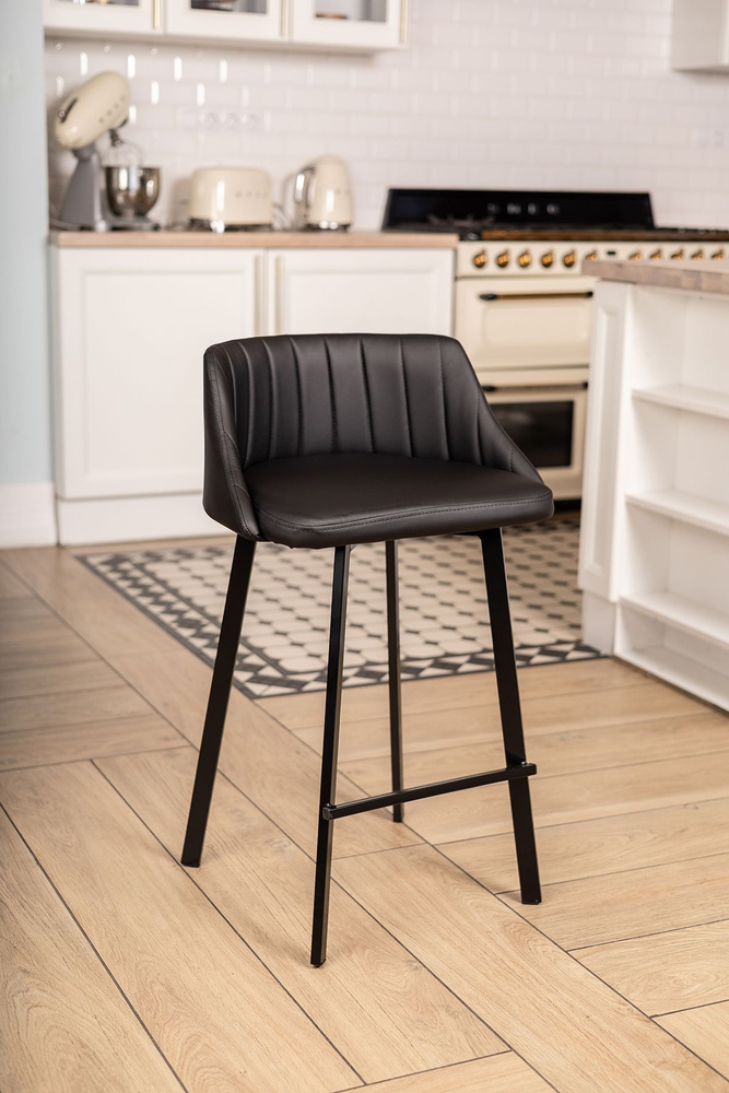 Полубарный стул Velex 1 шт., цвет черный кожзам #1
