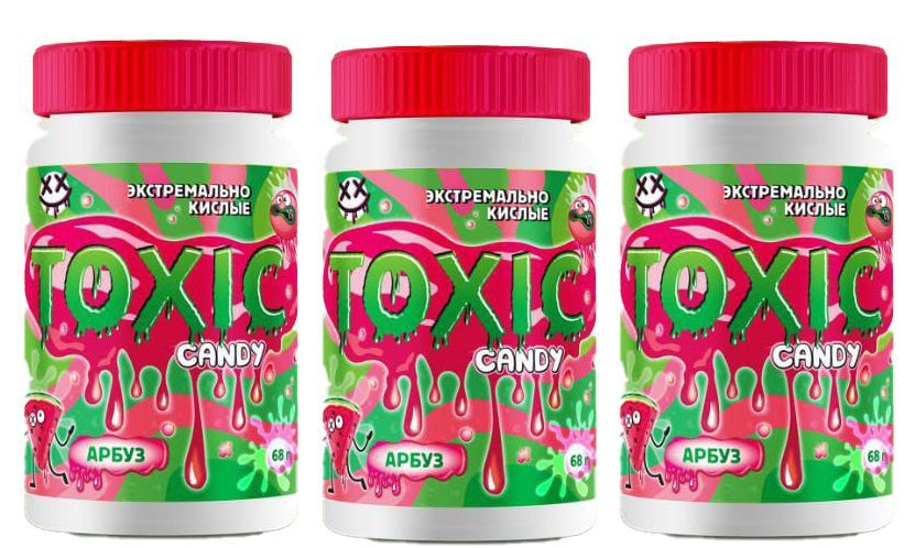 Candy Toxic Леденцы кислые с Арбуз 3шт по 20г #1