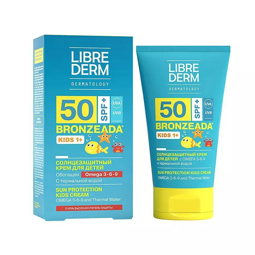 LIBREDERM Солнцезащитный крем для детей SPF50+ с Омега 3-6-9 и термальной водой (BRONZEADA Sun Protection #1