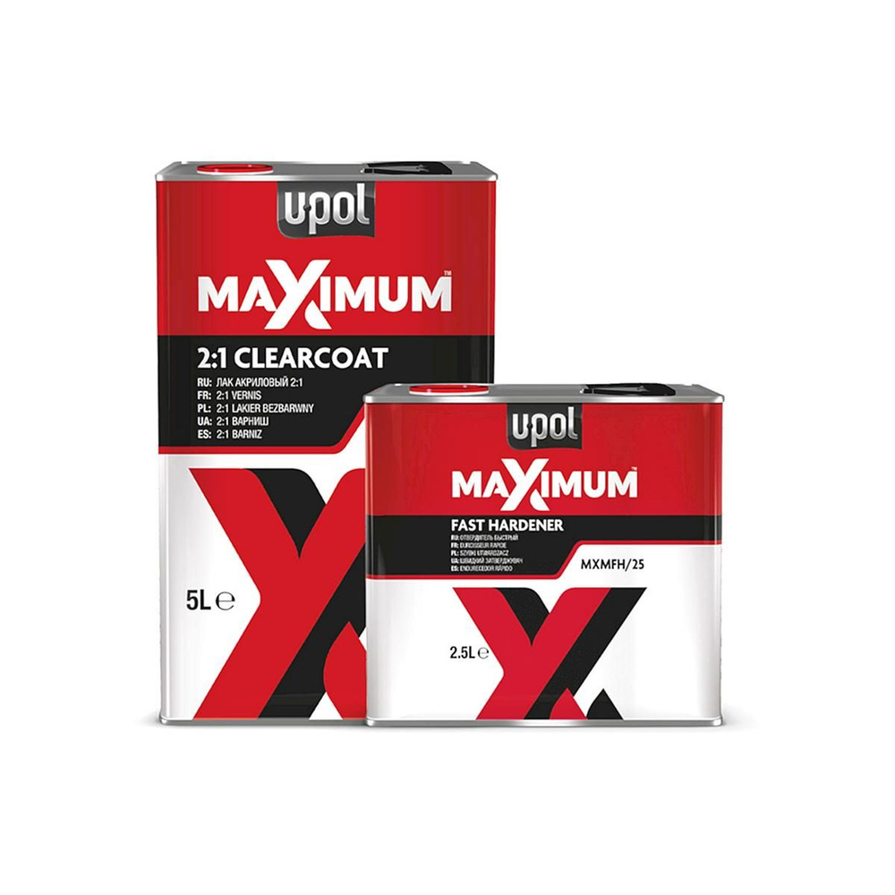 Лак автомобильный U-POL MXMCL/5 Maximum 2+1 HS Clearcoat акриловый 5 л. с отвердителем 2,5 л.  #1