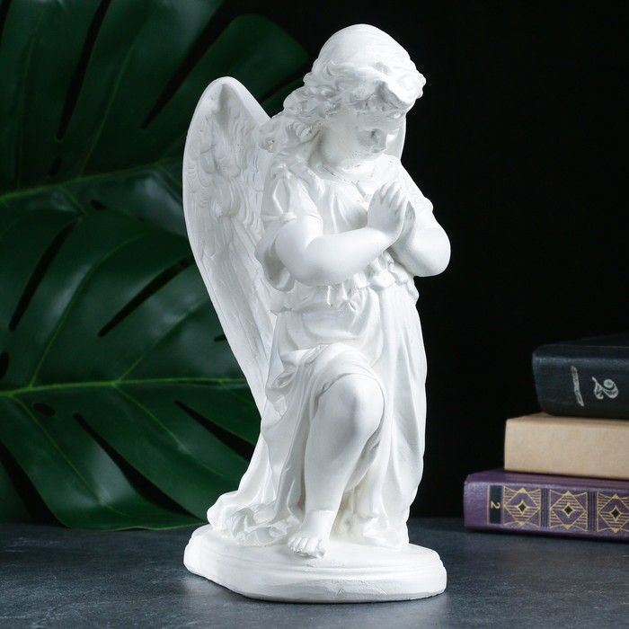 Фигура "Ангел молящийся" перламутр, 25х15х12см #1