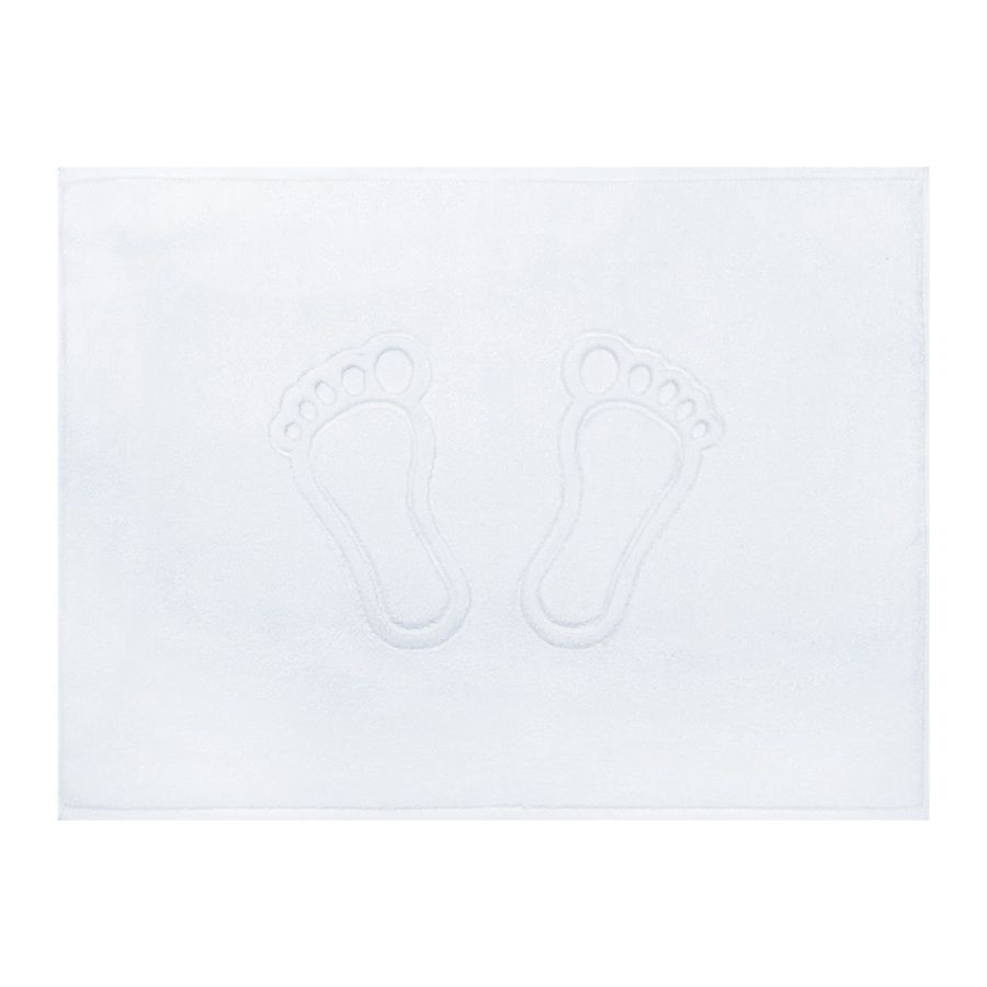 Махровое полотенце для ног Коврик 50х70 см/цвет белый/Узбекистан/плотность 550 гр/кв.м./ коврик в ванную #1