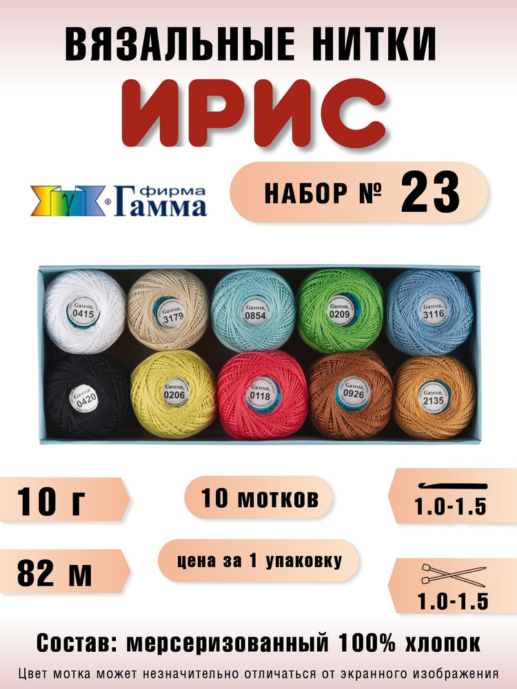 Пряжа Ирис (10 мотков), 82 м. 10 г. № 23 #1