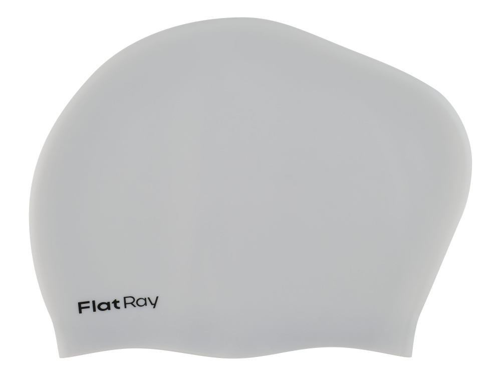 Шапочка для плавания для длинных волос Flat Ray Long Hair Silicone Swim Cap, S/M, цвет Серебристый.  #1