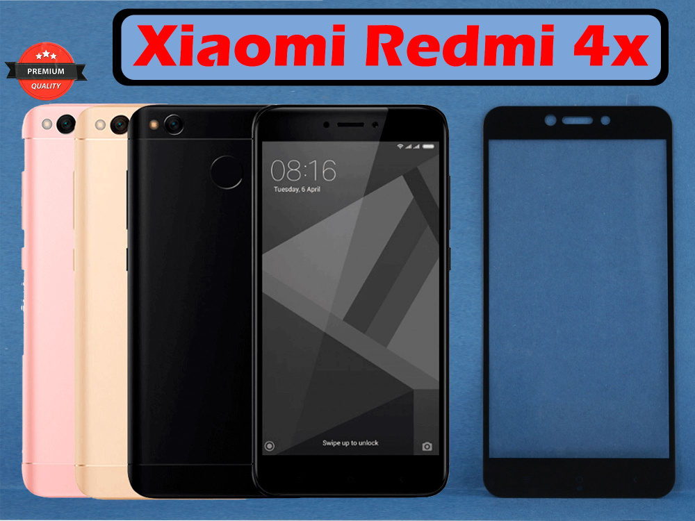 Защитное стекло для Xiaomi Redmi 4X Черная рамка #1