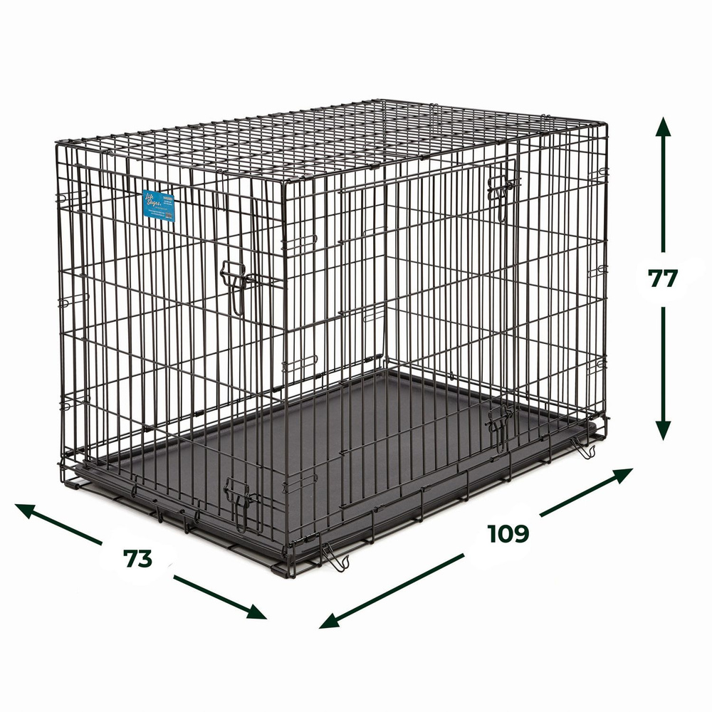Клетка MidWest Life Stages для собак 109х73х77h см, 2 двери, черная 1642DD  #1