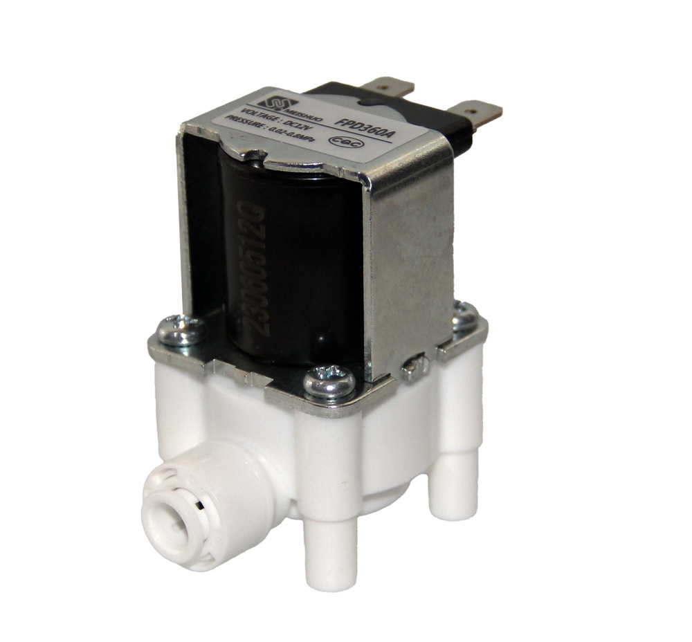 Клапан электромагнитный FPD360A соленоид для воды 12В трубка 1/4" быстросъем нормально закрытый высокого #1