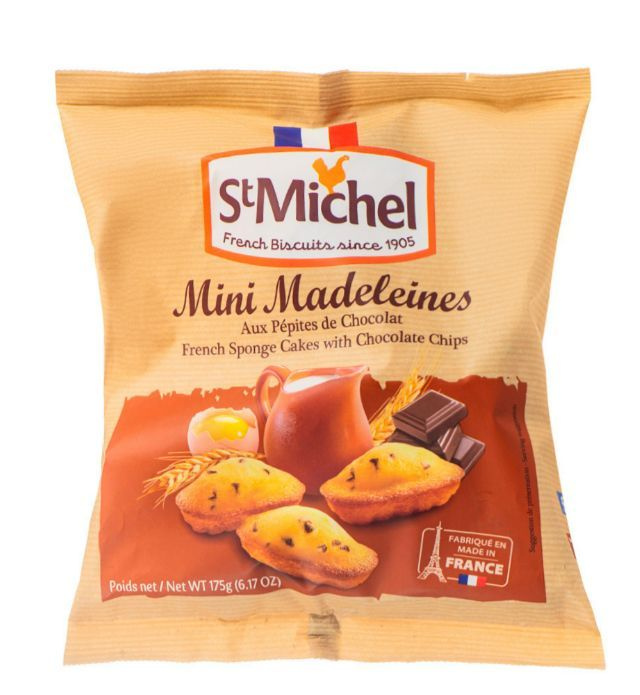 Бисквит StMICHEL MINI MADELEINES французский традиционный с кусочками шоколада 175г  #1