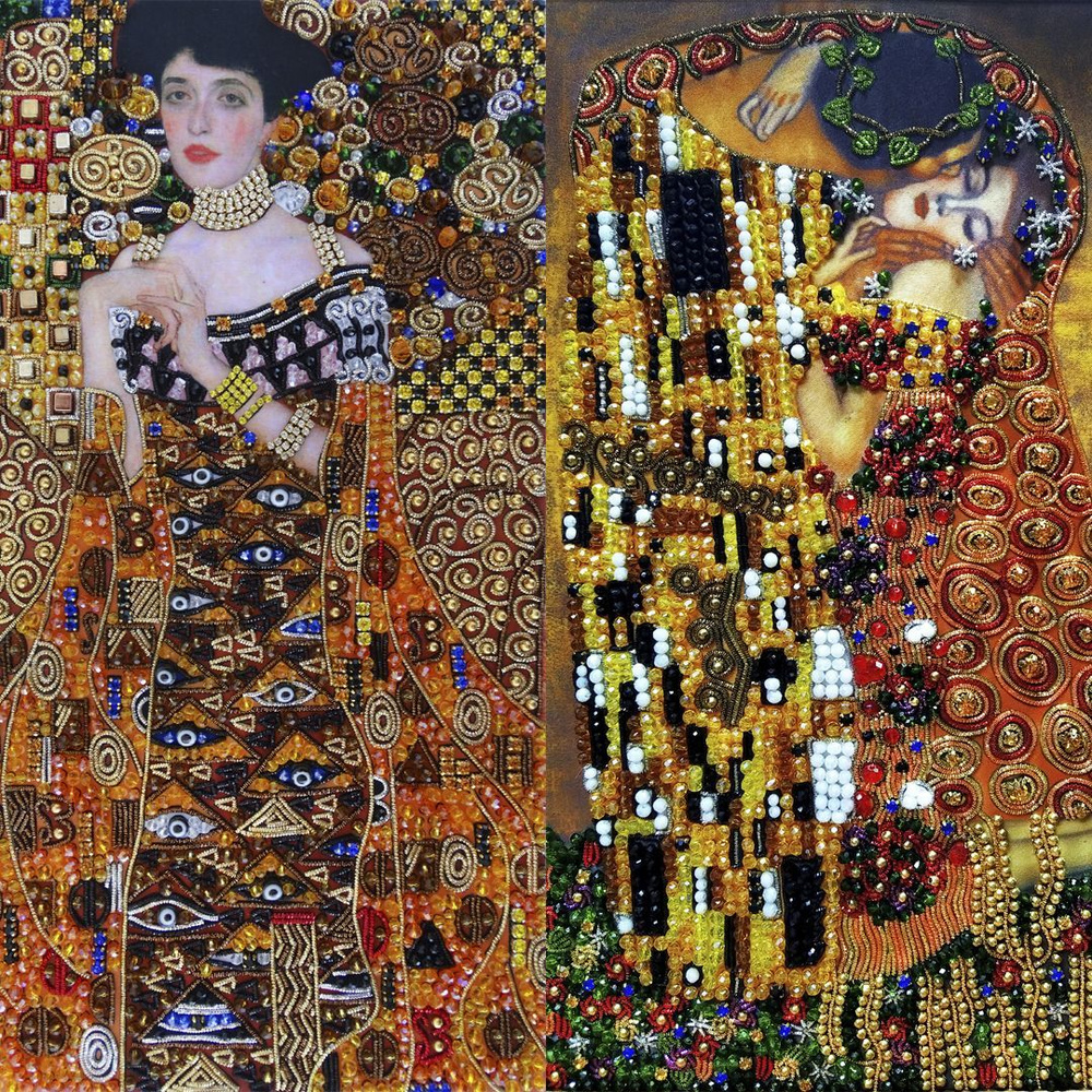 Комплект наборов для вышивания хрустальными камнями "Поцелуй" и "Адель ...