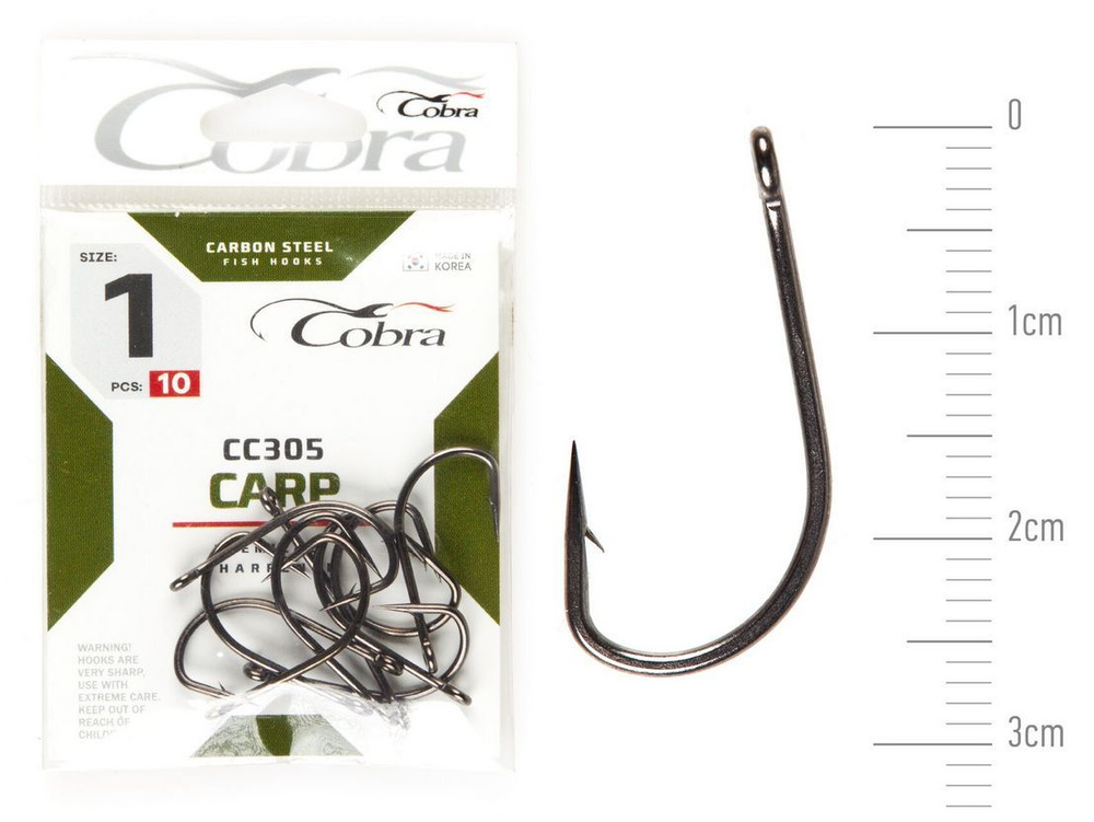 Крючки Cobra CARP сер. CC305 разм. 001 20шт. #1