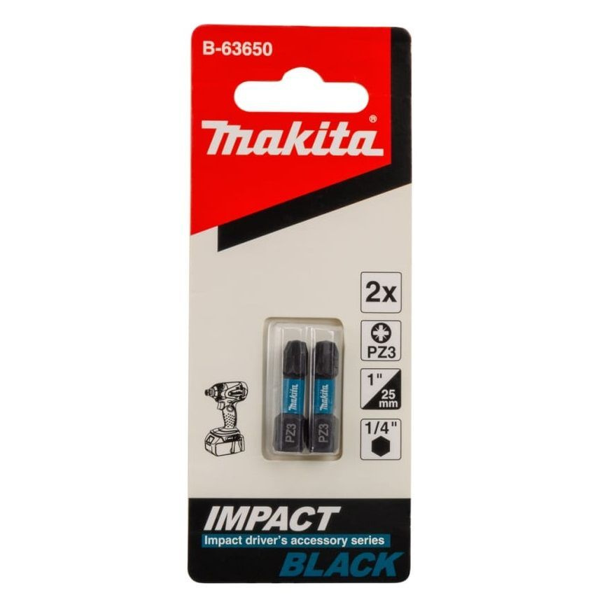 Бита Impact Black PZ3, 25 мм, C-form, 2 шт. Makita (B-63650) #1