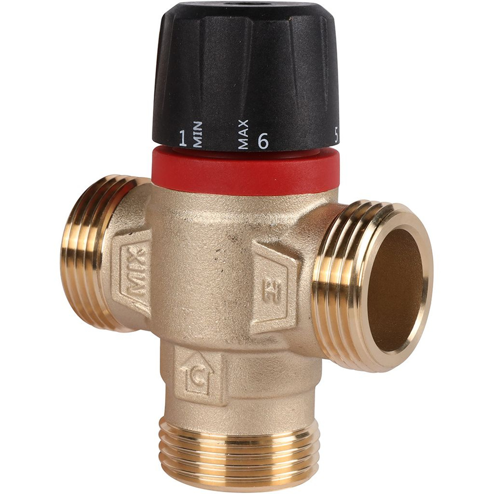 Термостатический смесительный клапан ROMMER для систем отопления и ГВС 1" НР 35-60 С KV 2,5 боковое смешивание #1