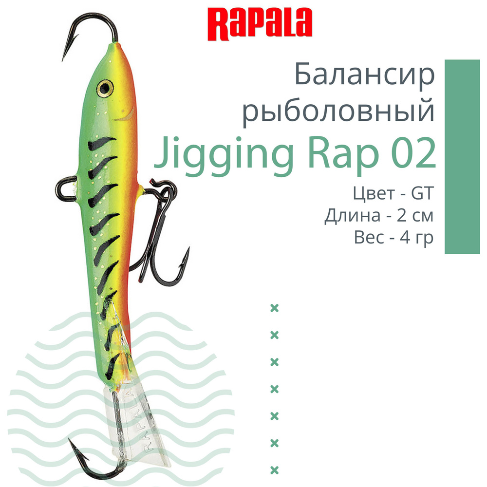 Балансир для зимней рыбалки Rapala Jigging Rap 02 /GT #1