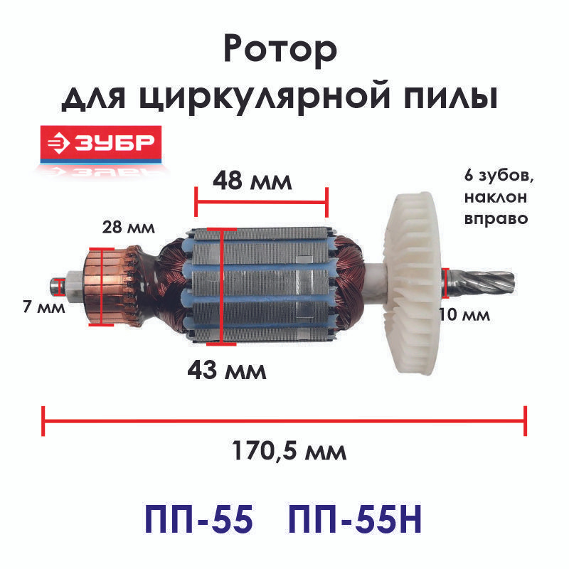 Ротор для пилы циркулярной ЗУБР ПП-55 #1