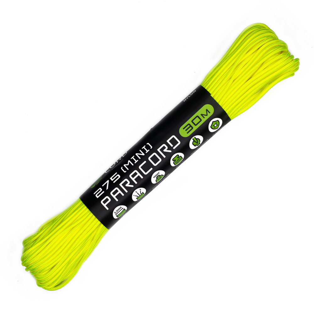 Паракорд 275 (мини) CORD nylon 30м (neon yellow) #1