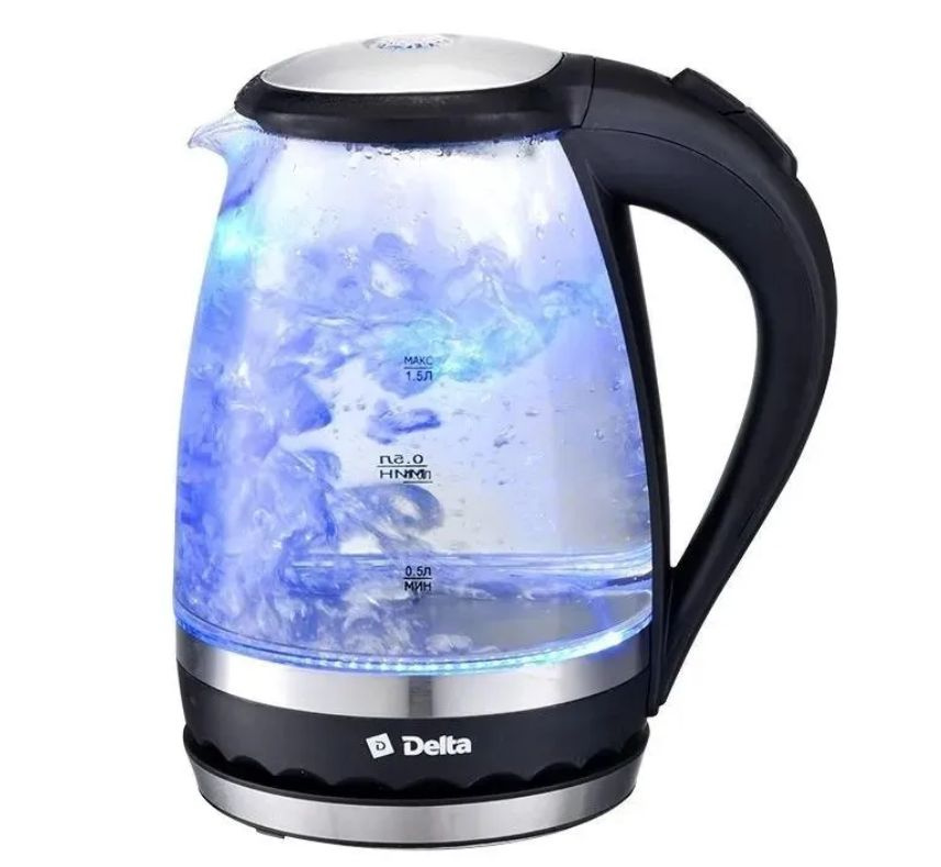 Delta Электрический чайник Чайник электрический DELTA DL-1202, прозрачный  #1