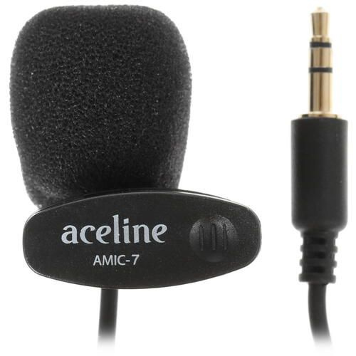 Микрофон Aceline AMIC-7 черный, проводной, петличный, -58 дБ, от 50 Гц до 16000 Гц, кабель - 150 см, #1