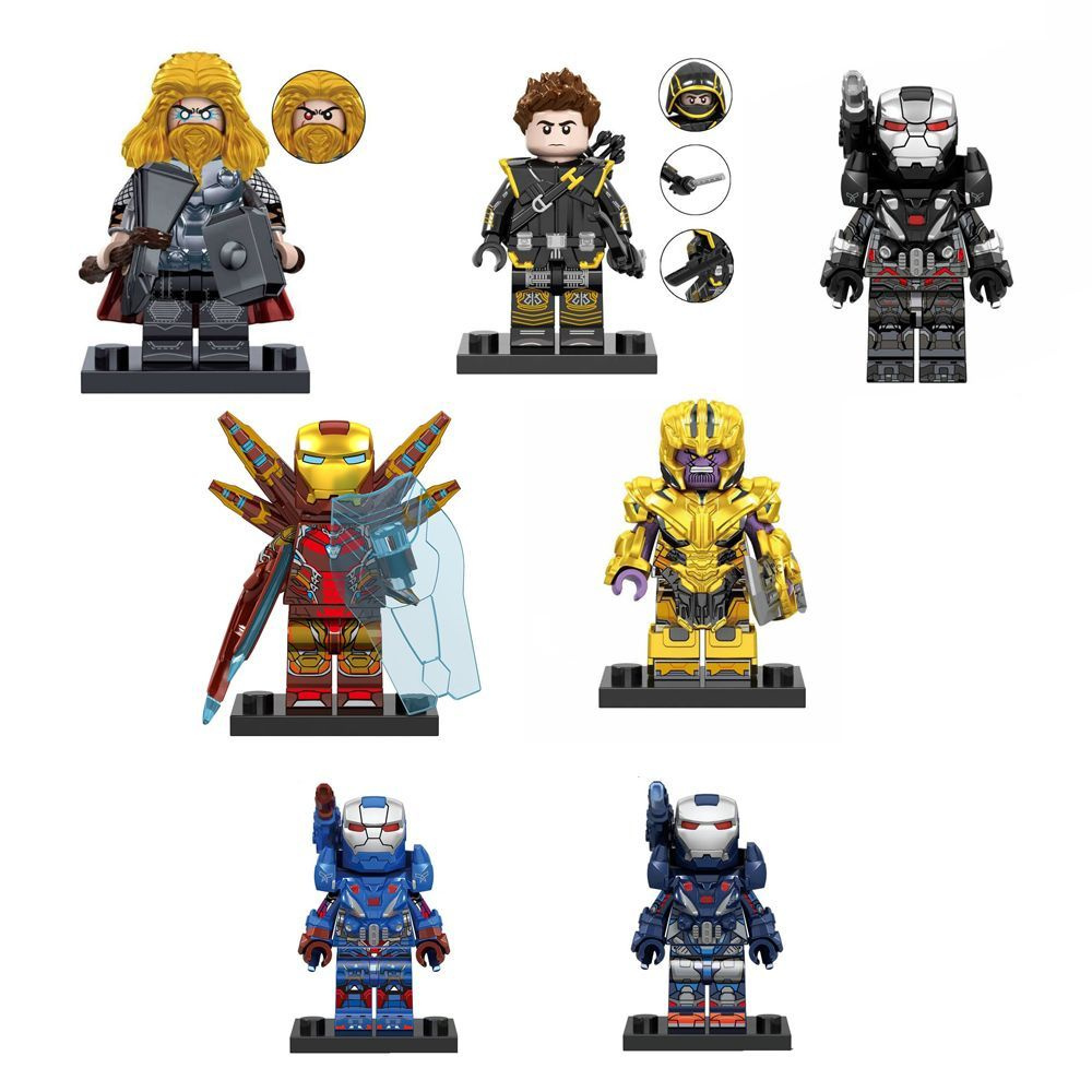 фигурок аниме совместим с лего минифигурки Superhero Iron Man Thanos Minifigures 7 шт  #1