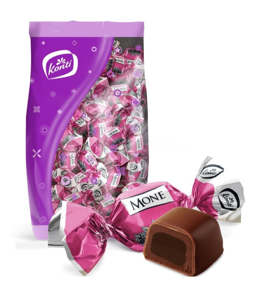 Конфеты "MONE" трюфель с малиной, пакет 1 кг, МОНЕ шоколадные конфеты, КФ "Konti" Конти  #1