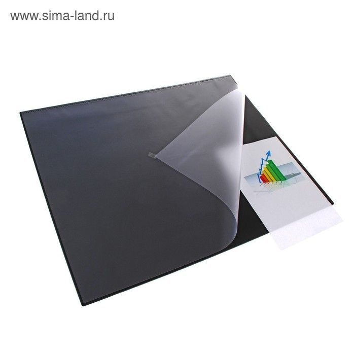 Накладка на стол Durable, 650 520 мм, нескользящая основа, верхний прозрачный лист, чёрная  #1
