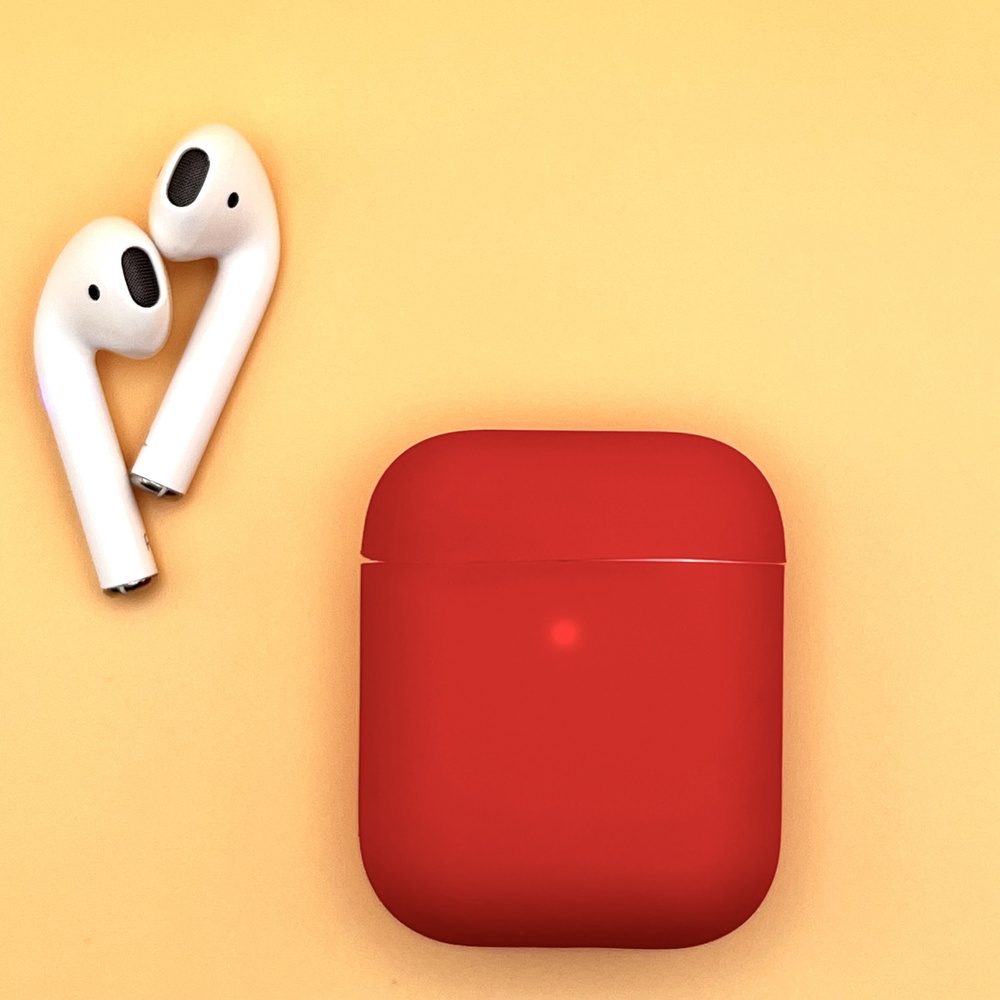 Чехол силиконовый для наушников Apple AirPods 2 , Бордовый #1