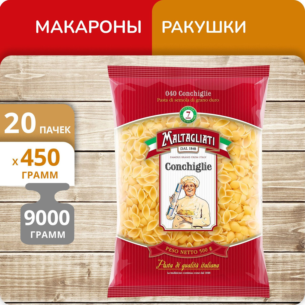 Упаковка 20 пачек Ракушки Maltagliati №040 450г #1