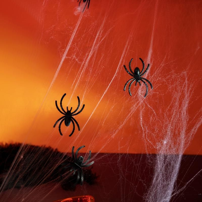Декорация Паутина для Хэллоуина 6 пауков 15 метров #1