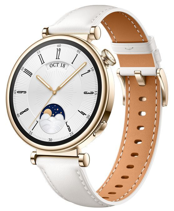 Смарт-часы HUAWEI WATCH GT 4 41mm White Leather Strap (Aurora-B19L) #1