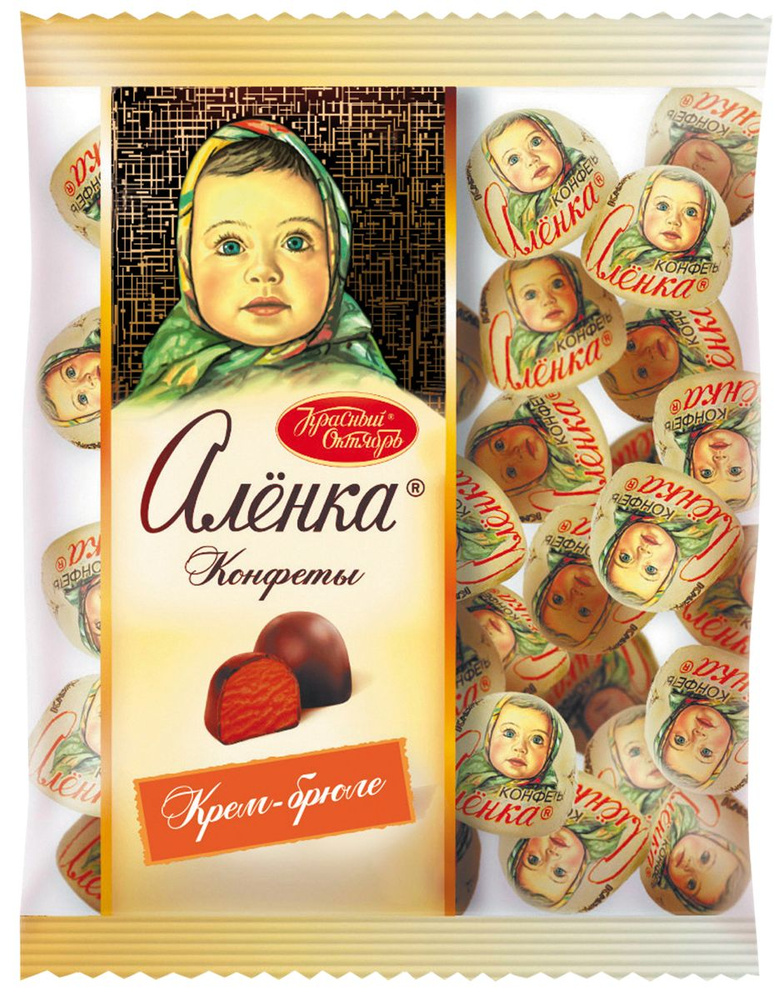 Конфеты помадка в глазури Аленка крем-брюле купол ОК Красный Октябрь м ...