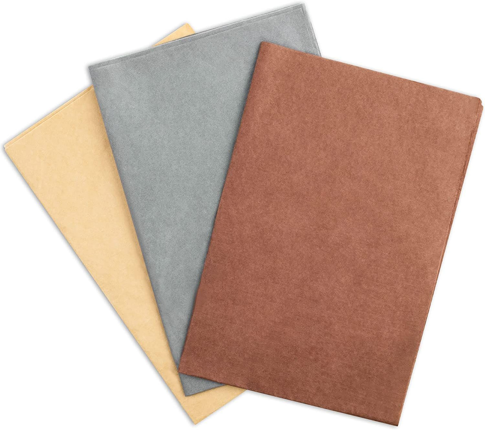 Бумага упаковочная тишью серый, кремовый, коричневый, размер 50*65 см.(30 листов)  #1
